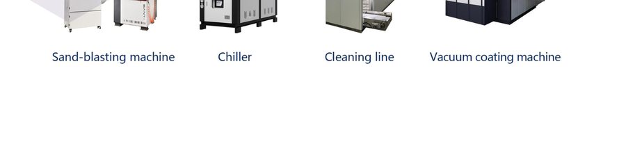 Turnkey PVD coating line auxiliary equipment: sand-blasting, chiller, cleaning line